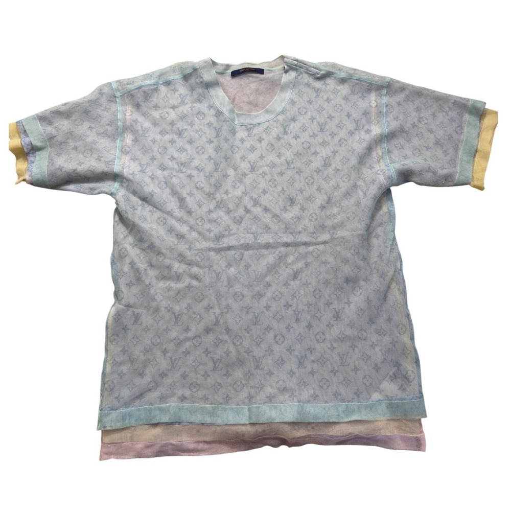 Louis Vuitton Monogram Tulle Mesh T-Shirt Pastel Multicolor RM201 TED HIS77W S